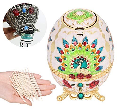 Porta palillos dispensador de palillos de dientes portátil en forma de huevo de estilo vintage con abrebotellas para adorno de cocina en casa