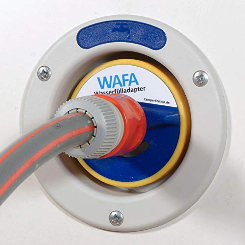WAFA W3B Wassertankadapter 3-Pin für Gardena Schlauchanschluss an Wohnmobil (68mm Ø Deckel)