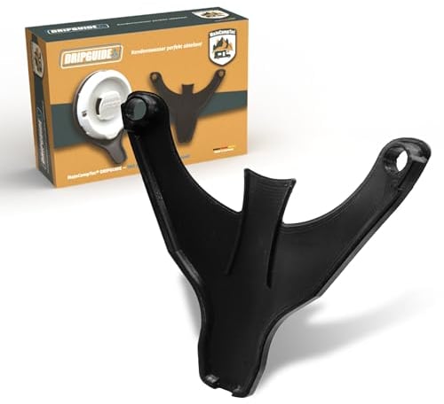 MaJoCompTec DRIPGUIDE Desagüe de condensación | Placa para desagüe para tapa de chimenea, accesorio para chimenea de escape de calefacción en autocaravanas (negro, estándar DRIPGUIDE Truma)