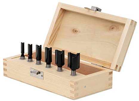 STIER Nutfräsersortiment, Hartmetallschneiden, 6-teilig, 8 mm, Holzfräser, Fräser für gägngie Oberfräsen (8 mm), Fräser Set, robust und langlebig, Formfräsen, Freihandfräsen