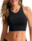 CRZ YOGA Damen Racerback Swim Top Bikini Oberteil Schnell Trocknend Padded Swimsuit Schwarz 40