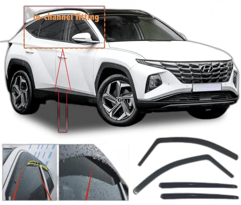 AC WOW 4x Windabweiser für Hyundai Tucson (NX) 2021 2022 2023 2024 2025 2026 Seitenfenster Regenschutz Wetterschutz