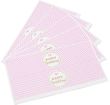 Hztyyier 5 Etiquetas para Botellas de Agua de Feliz Cumpleaños, 8,7 X 4,8 Pulgadas, Etiquetas Autoadhesivas para Botellas de Agua, Color Rosa Y Blanco, Decoración para Fiestas de Cumpleaños, Bodas