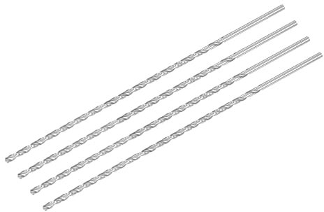 sourcing map HSS(High Speed Steel) Extra Long Twist Drill Bits, 3.5mm Drill Diameter 200mm Length 4 Pcs