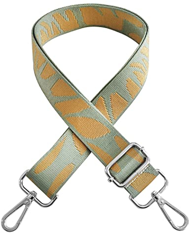 Schultergurt für Taschen Breit 3.8cm & Verstellbar 80-130cm, Taschengurt Breit Boho, Schulterriemen für Taschen, Tragegurt Tasche Schultergurt Taschenkette Strickmuster - Silber Karabiner (C Orange)