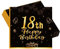 Schwarz Gold 18. Geburtstag Party Servietten 20 Stück 18. Geburtstag Deko Servietten mit Hochwertige Papier 33x33cm Geburtstagsservietten für Manner Frauen 18. Geburtstag Party Tisch-Dekoration