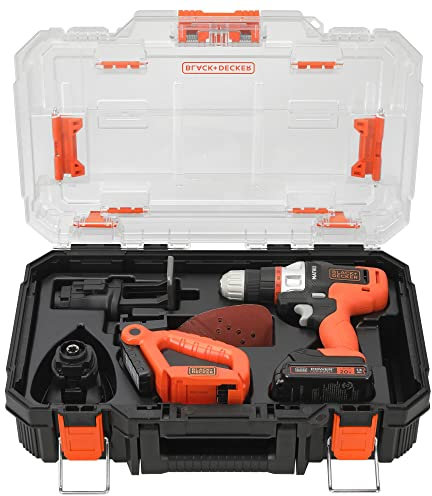 BLACK+DECKER Matrix 20V MAX* Cordless 4-Tool Combo Kit with Storage (BDCDMT1204KITC1)