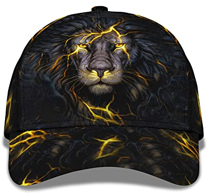Sonnenblende Mütze Tier Lion Lionet King 3D Gedruckte Wildtiere Basecap Leichtgewicht Baseball Cap Unisex Baseball Kappe Für Golf Reisen Damen