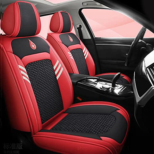 Autositzbezüge Für Jeep Renegade 2012-2024 5-Sitzer kompletter Satz Sitzkissen Allwetter Autoteile Interieur (Rot,5 Sitzbezüge)