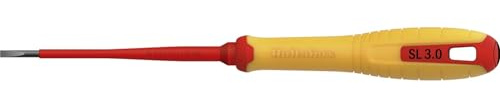 Hultafors DE Slotted Screwdriver 3.0 x 100mm, Hardened Steel Blade, Works on installations up to 1,000 V.