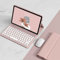 GUPENAA Funda con Teclado para Lenovo Tab M10 Plus 3 Gen Display 10.6 , Magnéticamente Desmontable Lindo Teclado de Tapa Redonda con ratón Bluetooth,Rosado