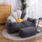 DESHVA Doppel-Lazy Sofa Hell gefärbt, (ohne Füllstoffe) Sonnenblumen Förmiger Sitzsack Stuhl zum Entspannen Möbel für die Dekoration Ihres Zimmers,White+Dark Grey