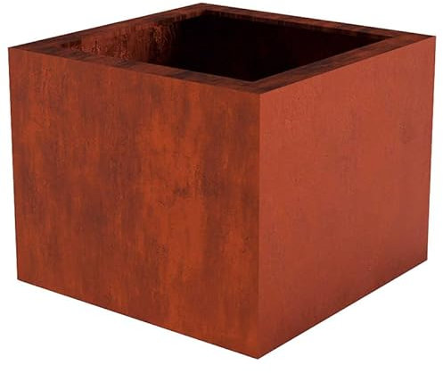 Forest Style Bac à Fleurs carré en Acier corten 93L - 49 x 49 x 39 cm - Cerland