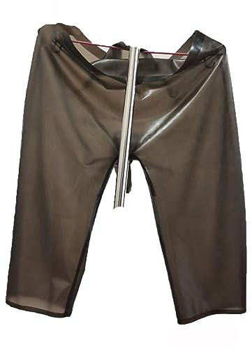 Herren Latex Shorts Slip Latex Boxershorts Höschen Latex Unterwäsche Unterhose Kurze Hose (L)