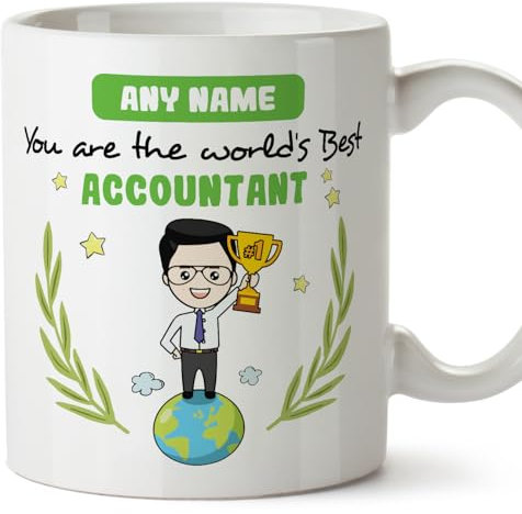 MUGFFINS Personalised Mug for Accountant Man - in English - You are World's Best - Funny Custom Gift for Colleagues - Ceramic 11oz Mug