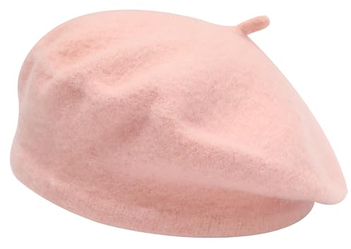ZLYC Ragazza Classico Artista Francese Berretto Berretto, Colore: rosa., S