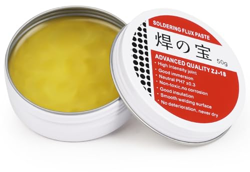Flintronic Pasta Per Saldature, 50g Nucleo di Colofonia Pasta Di Stagno Per Saldatura Senza Piombo, Pasta Saldante No Clean Flussante Ecologica, per Saldatura Elettrica, Saldatura, Fai da te