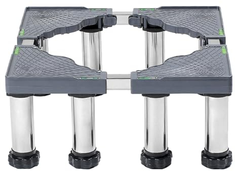 Supporto per Lavatrice, 4/8/12 Gambe Altezza Regolabile per Lavatrice 19-22cm Base per Lavatrice Supporto per Frigorifero Larghezza 45-70cm per Lavatrici Cucine Frigoriferi Carico Massimo 150kg