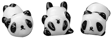 OUNONA Essstäbchenhalter Für Den Tisch Keramik Panda Essstäbchenkissen 3er-Set Elegant