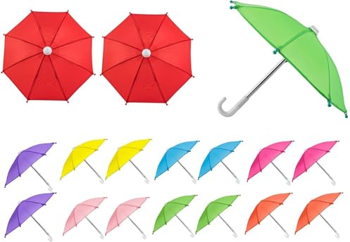 AUEAR, Paquete de 16 mini paraguas coloridos pequeños para estudio de fotografía, accesorios de posación, suministros de decoración del hogar