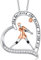 POPLYKE Volleyball Geschenk für Frauen Sterling Silber Volleyball-Halskette Sport-Schmuck Geschenk für Mädchen (Herz)