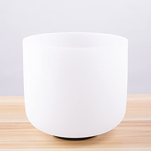 Generic Bol chantant en cristal de quartz givré 432 Hz Mi Solaire Chakra Chakra pour la méditation, le yoga et la relaxation 20,3 cm