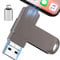 Pendrive USB 4 en 1, Memoria Externa 3.0 para Phone, Android, PC, Tablet y Laptop 256 GB, Negro