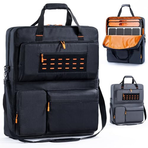 FRECOLSH Travel Carrying Case Compatible with Jackery SolarSaga 100W 100X 200W - Solar Panel Storage Bag for 2 Battery Panels with Multiple Pocket