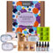 Seifenbasis für Seifenherstellung - DIY Seife Selber Machen Set, 19-teiliges Rohseife Kit mit Transparenter & Sheabutter Basis je 500g, 3 Farben, 2 Düfte, 3 Blumen, Seifenform, Becher & Stäbchen