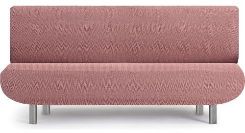 ECOMMERC3 Housse de canapé 3 Places clic-clac, Super élastique, Respirante et Facile à Installer, idéale pour canapé, lit, clic-clac ou Livre, Rose