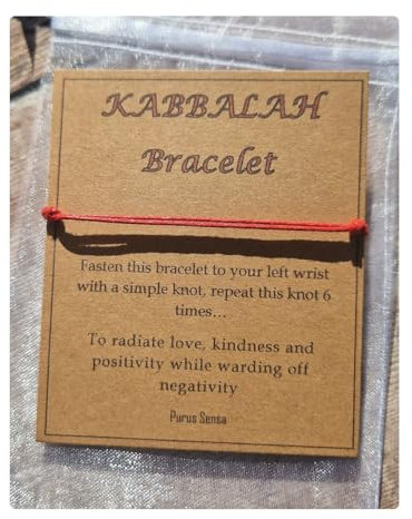 Purus Sensa Red Kabbalah bracelet. Red string. positivity protection cord bracelet. 7 knots. unisex. Jewish kabbalah jewellery gift red thread fate