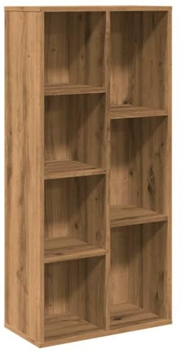 vidaXL Bücherregal, Standregal mit 7 Fächern, Regal Dekoregal für Wohnzimmer Büro, Büroregal Aktenregal Bücherschrank, Artisan-Eiche