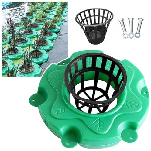 KLYDBMYT 33 cm/13 schwimmender Pflanzkorb-Bausatz für Teiche, Aquaponik-Blumentopfbehälter, künstliche schwimmende Blumentöpfe, HDPE-Hydrokultursystem (Farbe: Pflanzgefäß B, Größe: 2 Stück)