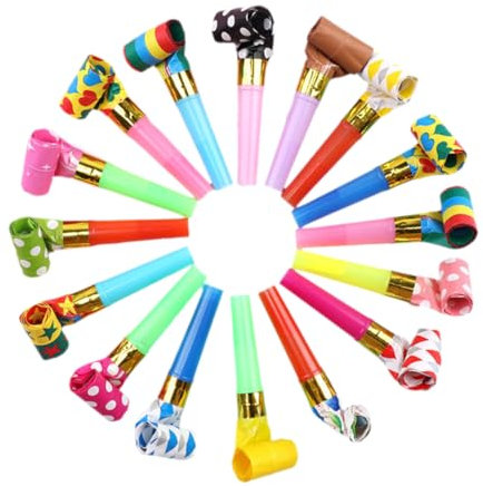 WUSJCOF 15 Piezas Trompetas de Fiesta Silbato de Aire para Niños, Sopladores de Fiesta Silbato de Fiesta Silbato de Fiesta (Multicolor)
