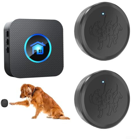 Besttoolifes Dog Doorbell For Toilet Training, Wireless Dog Door Bell for RING To Go Outside, IP65 Waterproof Touch Buttons, 50 Melodies & 1000 Feet Range(1 Receiver+ 2 Button)