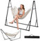 WUDLEP Double Camping Hammock with Space Saving Steel Stand, Travel Beach Yard Outdoor Camping, Instant Portable & Durable Hammocks Stand, Premium Hammock with Carrying Bags