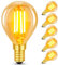 6 Stück E14 LED Vintage Glühbirne, 4W LED Filament, Ersetzt 40W Glühlampe, Warmweiß 2200K Bernstein Glas Birne, 400LM, Golfball P45/G45, Nicht Dimmbar, Nostalgische Deko für Zuhause, Café, Bar