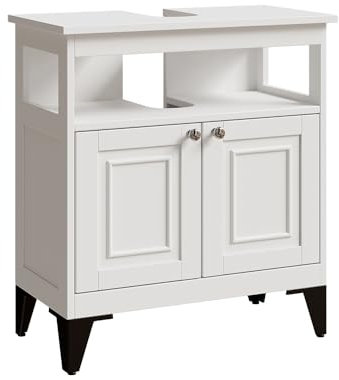 Vicco Waschbeckenunterschrank Weiß Vanity 60x65x30 cm - Unterschrank für das Badezimmer, Ideal zum Verstauen von Putzmitteln, Handtüchern & Pflegeprodukten