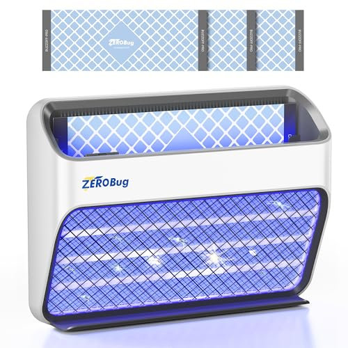 ZeroBug 2025 Upgraded Electric Fly Zapper & Trap, 5X Catcher Rate Fly Killer, USB-C Powered Indoor Bug Zapper with Long-Life UV LED, Mosquito Killer for UK Home, Kitchen, Office, 1 Device & 3 Traps