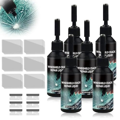 Kit de Réparation de Verre Fissuré, Kit Reparation Pare Brise, Colle Pare Brise Voiture Brise de Voiture Réparation Pare Brise, Toile D'araignée, étoile, Entaille, Croissant de Lune Demi (1)