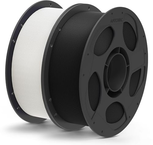 ANYCUBIC Matte PLA Filament 1,75mm, Feine Oberfläche, Matte Schwarz Weiß | Minimalen Schichtlinien, Elegant und Lebendig 3D Druckmaterialien, Matte Textur Für die meisten 3D-Drucker