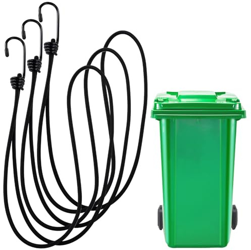 3 Pcs Wheelie Bin Lock, Bin Locks Wheelie, W-heelie B-in Locks, Heavy-Duty with Hooks, Prevents Animal Protection Prevents Rubbish, Rubbish Spills & Storm Damage, 60cm Length