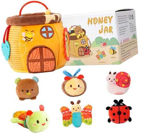 Pocoiau Honeypot Shape Plush Doll for Kids Educational Pretend Play Set Encourages Social Interaction and Sensory Development Honeypot Plush Toy