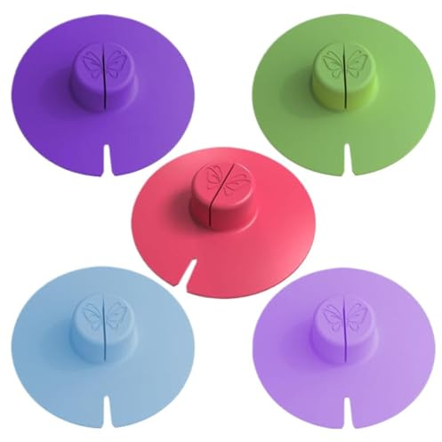 Lot de 5 supports en silicone pour sachets de thé, couvercles de tasse en silicone, faciles à utiliser et sans désordre, passent au lave-vaisselle, 10,4 cm