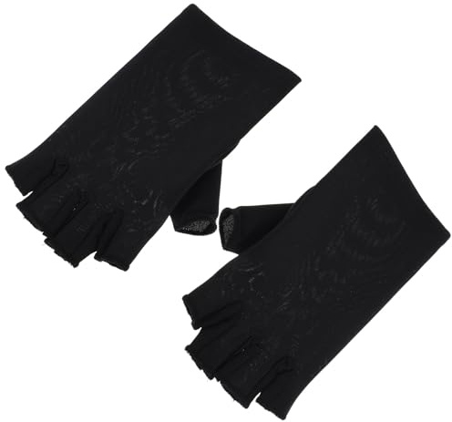 Abaodam UV Gel Handschuhe für Frauen mit Halbem Finger Elastische Fasern Weiche und Bequeme Fahrradhandschuhe für Damen für Outdoor Aktivitäten und Autofahren in Schwarz