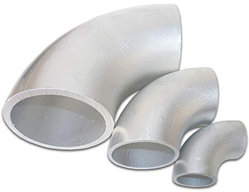 B&T Metall Aluminium Rohrbogen 90°, Ø 60, Größe 60 x 3,0 mm, AlMgSi0,5 | Schweissbogen, Kniestück, Schweiß-Fitting, Bauart, Norm 3, gepresstes Winkelstück eloxierfähiger Stahlrohr-Bogen