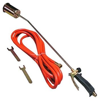 MARPOL Chalumeau 58 kW, Désherbeur Thermique pour Travaux et Bricolage, Brûleur à Gaz Professionnel, Métal et Acier Inoxydable, Noir et Or