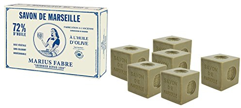 Marius Fabre Marseiller Seife, 72% Olivenöl, Schachtel mit 6 x 400 g