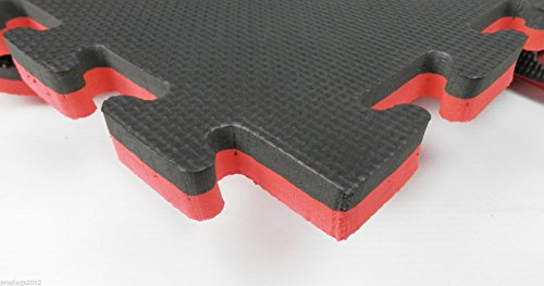 dirty pro tools 40mm THICK EVA INTERLOCKING FLOOR FOAM MATS GYM JUDO EXERCISE MARTIAL ARTS SPORTS BOXING BLACK-RED