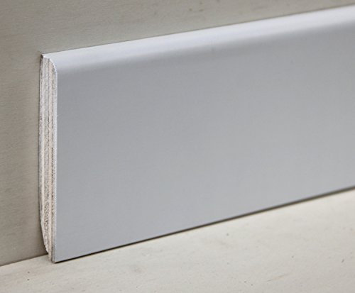 Hobby Legno - Battiscopa Rivestito In Legno Di Tanganica Laccato Bianco Puro mm. 82X13X2400 (Prezzo Per ml. 4, 80)